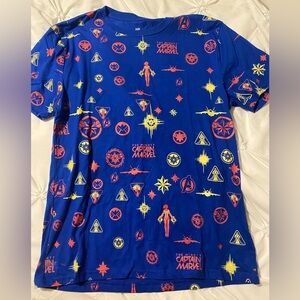 Blue Captain Marvel Graphic T-Shirt
